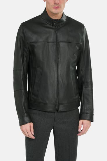 BOSS ORANGE - Lederjacke 'Josep' schwarz